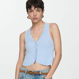 Mango Knitted vest with openwork details